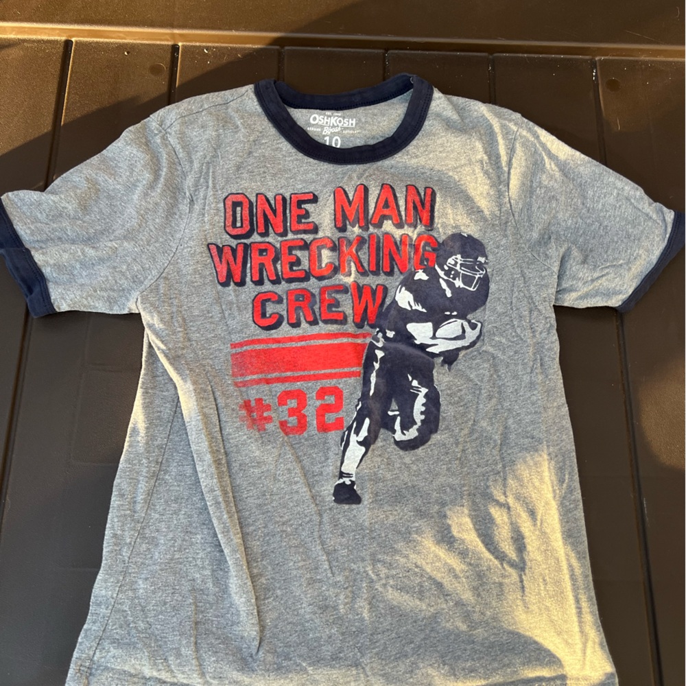 Osh Kosh Kids Gray and Navy Graphic Tee